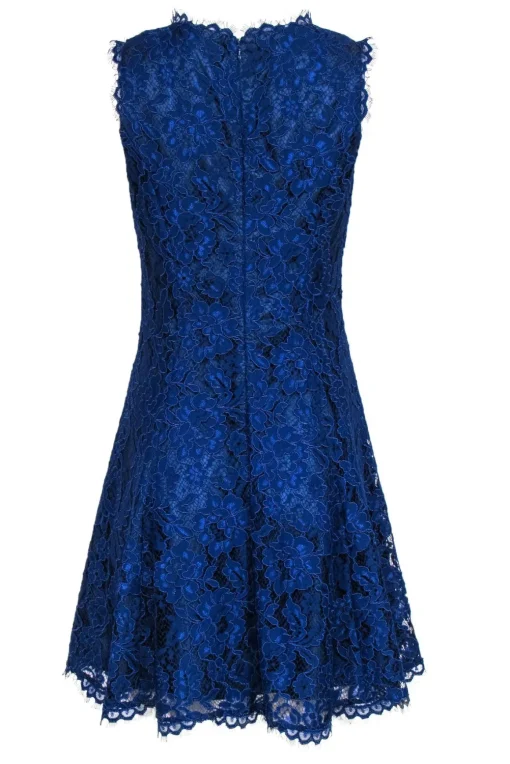 Shoshanna - Indigo Blue Lace Flared Mini Dress Sz 6