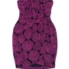 Shoshanna - Magenta & Black Floral Print Strapless Dress Sz 4
