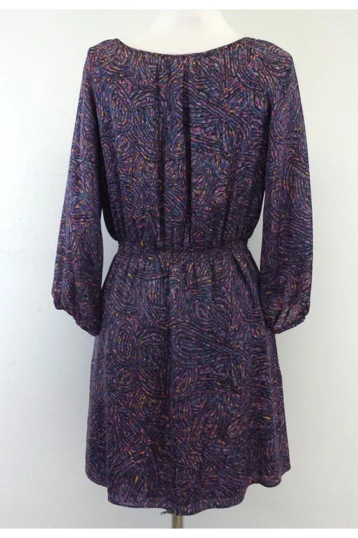 Shoshanna - Purple Long Sleeve Multi-Print Dress Sz 0