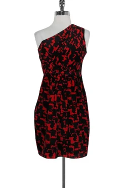 Shoshanna - Red & Black Printed Dress Sz 2