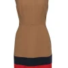 Shoshanna - Tan Layered Hemline Sheath Dress w/ Pockets Sz 10