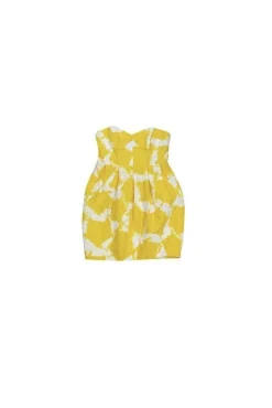 Shoshanna - Yellow & White Strapless Printed Dress Sz 2
