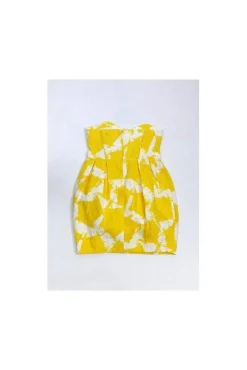 Shoshanna - Yellow & White Strapless Printed Dress Sz 2
