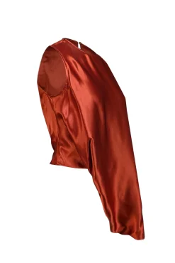 Sies Marjan - Orange Silk Asymmetrical Draped Top Sz 2