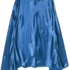 Sies Marjan - Teal Blue Satin Skirt w/ Green Stitching Sz 2