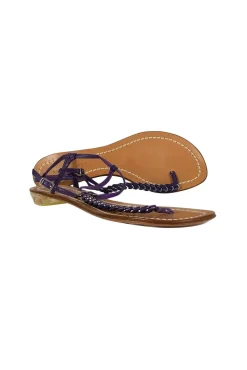 Sigerson Morrison - Purple Leather Braided Sandals Sz 8