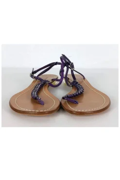 Sigerson Morrison - Purple Leather Braided Sandals Sz 8