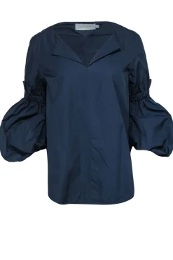 Silvia Tcherassi - Navy Puff Sleeve "Lucaya" Cotton Blouse Sz S