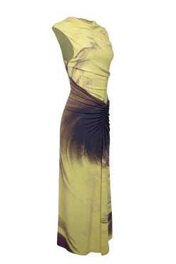 Simkhai - Yellow & Brown Print "Acacia" Formal Dress Sz S