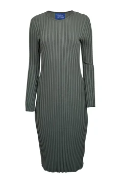 Simon Miller - Green Ribbed Long Sleeve Dress Sz S