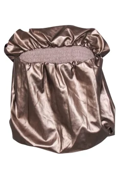 4SI3NNA - Rose Gold Faux Leather Tube Top Sz XL