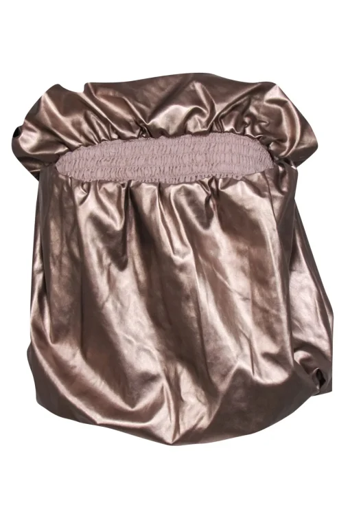 4SI3NNA - Rose Gold Faux Leather Tube Top Sz XL