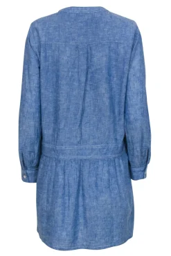 Soft Joie - Chambray Half Button-Up Long Sleeve Shift Dress Sz M