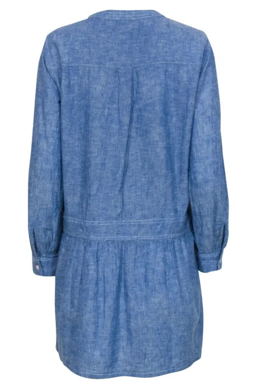 Soft Joie - Chambray Half Button-Up Long Sleeve Shift Dress Sz M