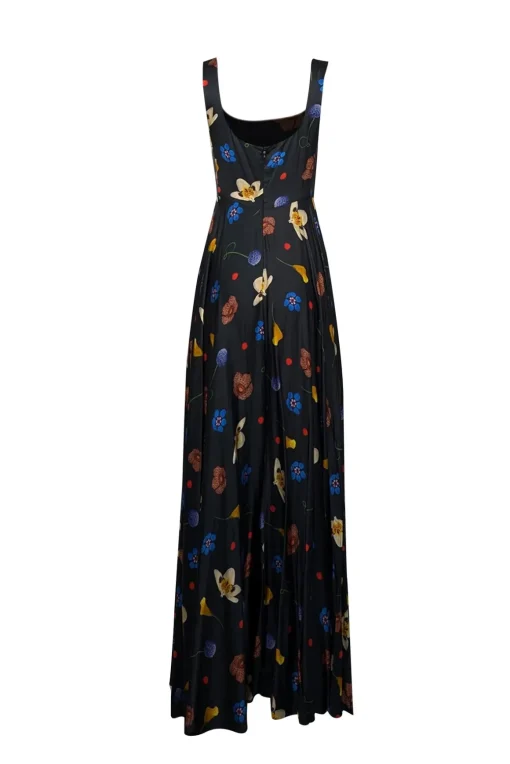 Solace London - Dark Green & Multi Color Floral Sleeveless Sz 6