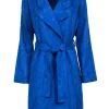 Solitaire - Blue Faux Suede Trench Coat Sz XL