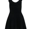 Sonia by Sonia Rykiel - Black Ribbed A-Line Scoop Neck Dress Sz S