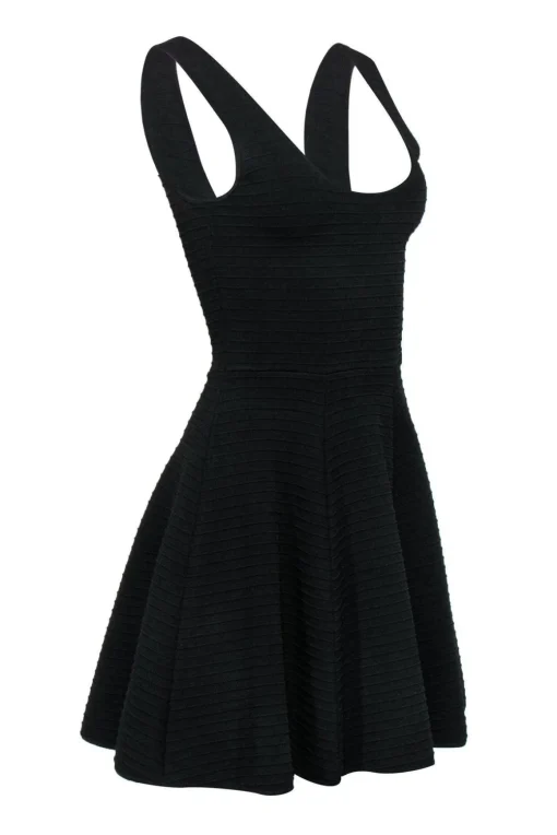 Sonia by Sonia Rykiel - Black Ribbed A-Line Scoop Neck Dress Sz S
