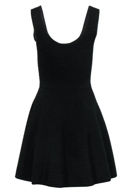 Sonia by Sonia Rykiel - Black Ribbed A-Line Scoop Neck Dress Sz S