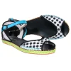 Sophia Webster - Black & White Polka Dot w/Blue Straps Sz 7.5