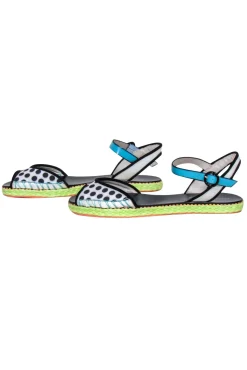 Sophia Webster - Black & White Polka Dot w/Blue Straps Sz 7.5