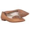 Sophia Webster - Nude Pointed Toe Flats w/ Silver Studded Butterfly Sz 9