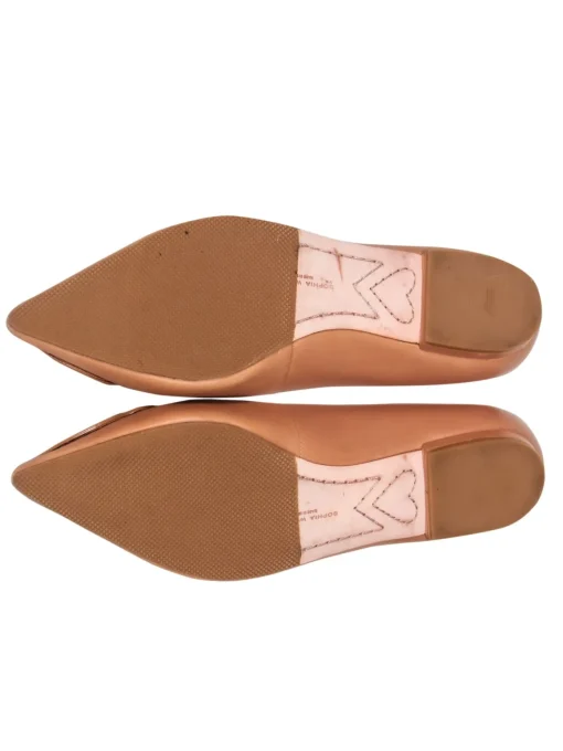 Sophia Webster - Nude Pointed Toe Flats w/ Silver Studded Butterfly Sz 9
