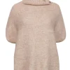 St. John - Beige Alpaca Blend Sleeveless Turtleneck Sweater Sz XL