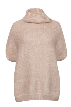 St. John - Beige Alpaca Blend Sleeveless Turtleneck Sweater Sz XL