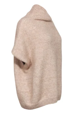 St. John - Beige Alpaca Blend Sleeveless Turtleneck Sweater Sz XL
