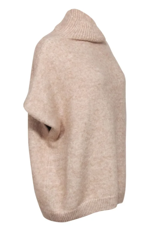 St. John - Beige Alpaca Blend Sleeveless Turtleneck Sweater Sz XL