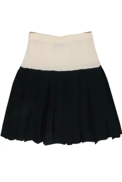 St. John - Black & Cream Pleated Skirt Sz 12