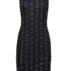 St. John - Black & Silver Cross-Back Sheath Dress Sz 4