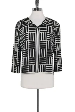 St. John - Black & White Printed Cardigan Sz 6