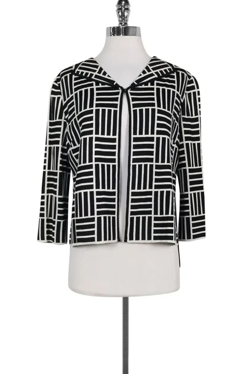 St. John - Black & White Printed Cardigan Sz 6