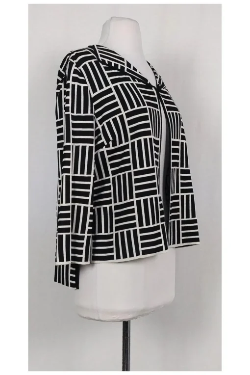 St. John - Black & White Printed Cardigan Sz 6