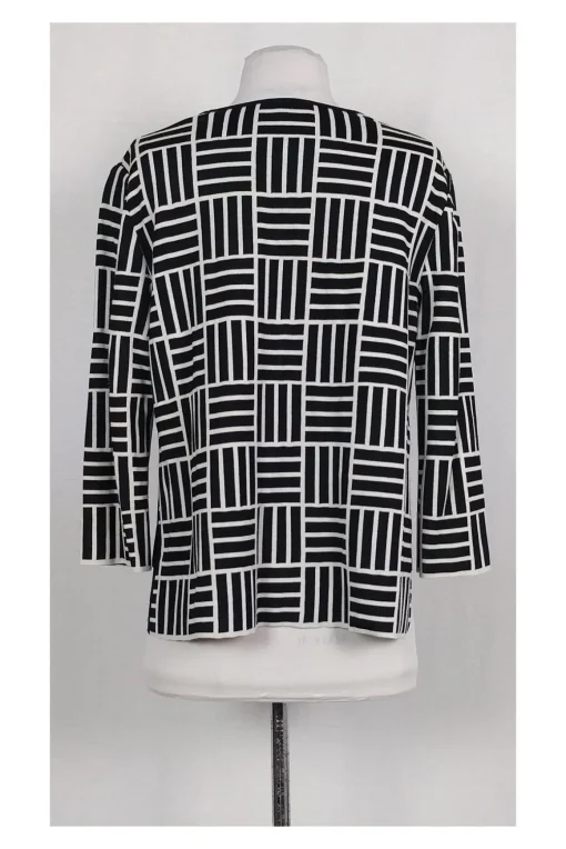 St. John - Black & White Printed Cardigan Sz 6