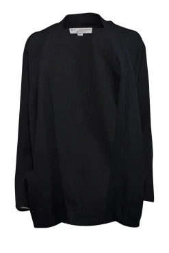 St. John - Black Knit Cardigan w/ Gold Buttons Sz P