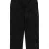 St. John - Black Monogram Textured Straight Leg Trousers Sz 10