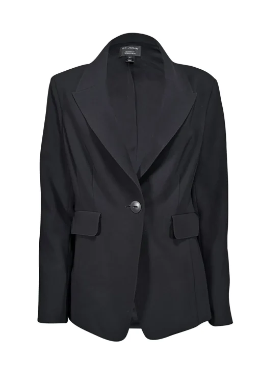 St. John - Black Single Button Blazer Sz 8