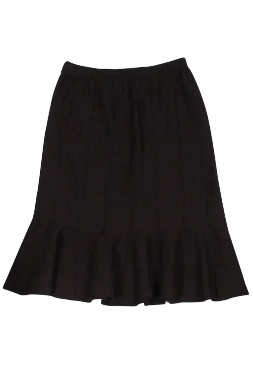 St. John - Brown Flared Knit Skirt Sz 2