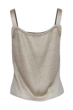 St. John - Champagne Gold Knit Tank Top Sz S