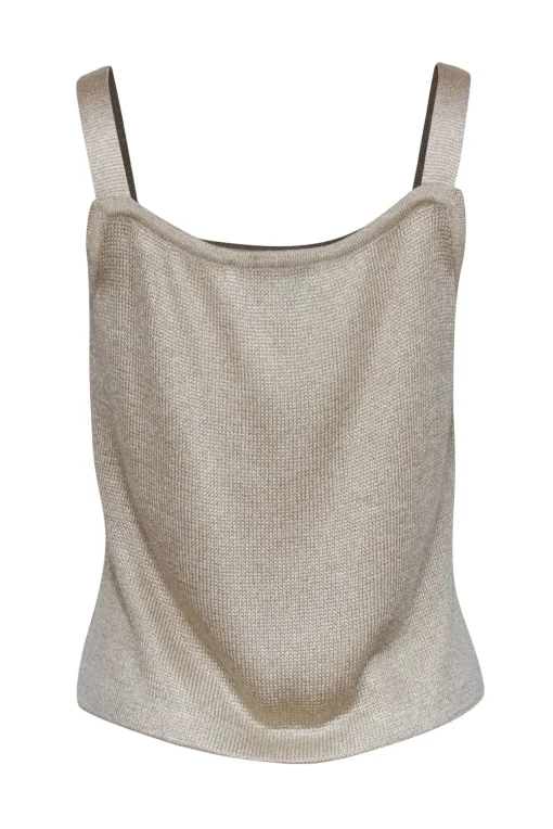 St. John - Champagne Gold Knit Tank Top Sz S