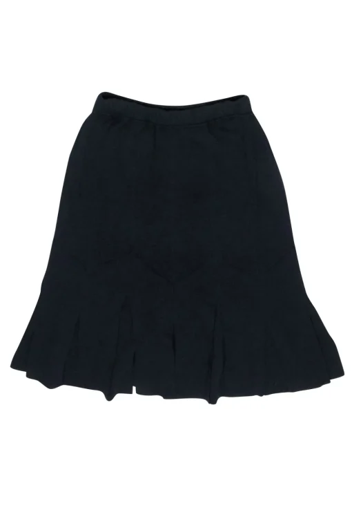 St. John - Dark Navy Knit Car Wash Hem Skirt Sz 6