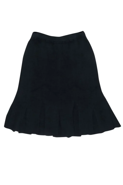 St. John - Dark Navy Knit Car Wash Hem Skirt Sz 6