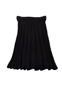 St. John - Dark Navy Pleated Wool Blend Skirt Sz 2