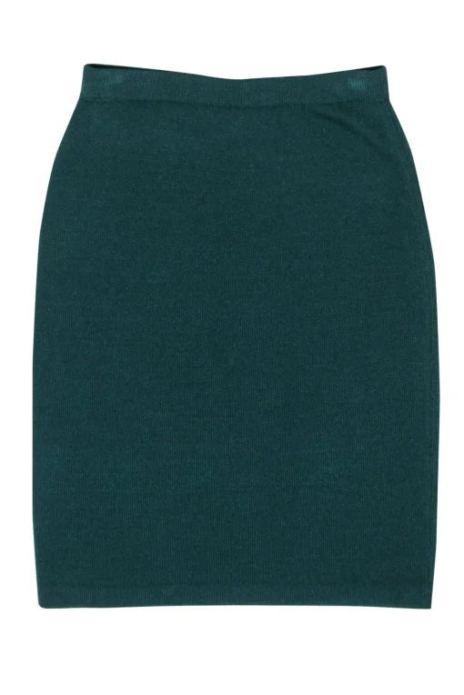 St. John - Emerelad Green Wool Blend Pencil Skirt Sz S