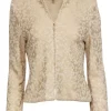 St. John - Gold Brocade Knit Zip Up Jacket Sz 4