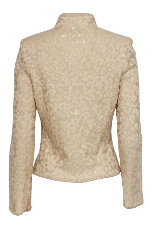 St. John - Gold Brocade Knit Zip Up Jacket Sz 4