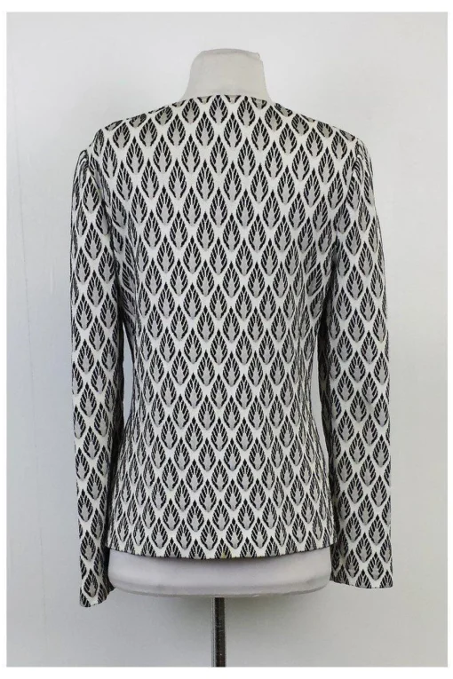 St. John - Grey & Black Print Zip Jacket Sz 6